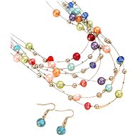 Flor de Cristal Necklace and earrings Dissolved beads - coloured - Jewellery Gift Set