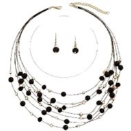 Flor de Cristal Necklace and earrings Dissolved beads - black - Jewellery Gift Set