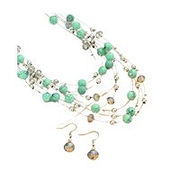 Flor de Cristal Necklace and earrings Dissolved beads - green - Jewellery Gift Set