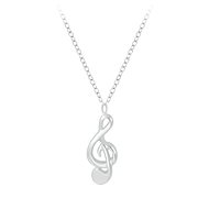 Flor de Cristal Silver necklace Violin key - Necklace