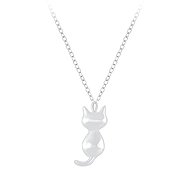 Flor de Cristal Silver cat necklace - Necklace