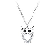 Flor de Cristal Silver necklace with owl - Necklace