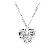 Flor de Cristal Silver necklace with heart - white - Necklace