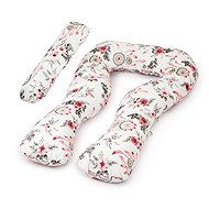 Flumi U-shaped pregnancy pillow, white with pink flowers - Nursing Pillow