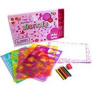 Drawing template with colored pencils - Big box for girls - Creative Kit