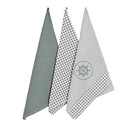 Forbyt Towels Karo and circle grey 45 × 70 cm, 3 pcs - Kitchen Towel