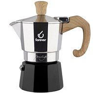 Forever Moka Teapot Miss Moka Prestige Wooden Decor, for 3 Cups - Moka Pot