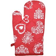 Forbyt Christmas kitchen mitt Heart on red 1 piece, 18 × 28 cm - Oven Mitt