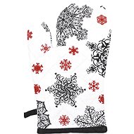 Forbyt Christmas kitchen mitt Black and red flakes 1 piece, 18 × 28 cm - Oven Mitt