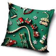 TipTrade Christmas cover Wooden train 40 × 40 cm - Pillowcase