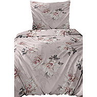 4sleep Cotton satin bedding 140 × 200 cm + 70 × 90 cm, Peony flowers pink 5067 A - Bed Linen