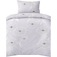 4sleep Crepe bedding 140 × 200, 70 × 90 cm, Dandelion white/gray - Bed Linen