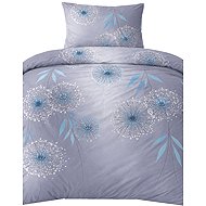 4sleep Crepe bedding 140 × 200, 70 × 90 cm, Dandelion blue/gray - Bed Linen