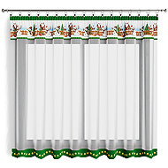 4sleep Finished Christmas curtain 300 × 140 cm, Snowmen green - Curtain