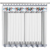4sleep Finished Christmas curtain 300 × 140 cm, Snowmen blue - Curtain