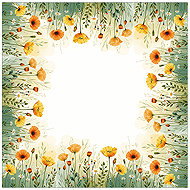 4sleep Tablecloth 75 × 75 cm, meadow with poppies - Tablecloth