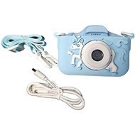 Leventi Detský digitálny fotoaparát s motívom jednorožca – modrý - Digitálny fotoaparát