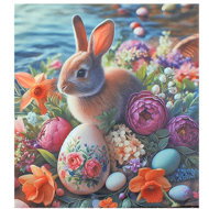 4sleep Easter pillowcase 40 × 40 cm rabbit in the meadow - Pillowcase