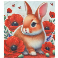 4sleep Easter pillowcase 40 × 40 cm bunny and poppies - Pillowcase