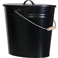 Oval ash container with lid 40 × 28 × 35 cm black - Ash Container