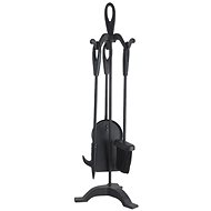 Fireplace tool set 4 pcs 19 × 19 × 63,5 cm black - Fireplace tools