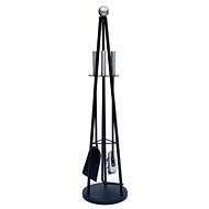 Fireplace tool set 4 pcs diameter 20 × 80 cm silver/black - Fireplace tools