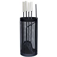 Fireplace tool set 5 pcs diameter 17 × 50 cm silver/black - Fireplace tools