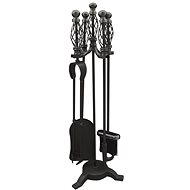 Fireplace tool set 5 pcs 21 × 21 × 66 cm black - Fireplace tools