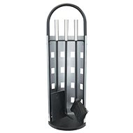 Fireplace tool set 4 pcs 23 × 15 × 66 cm silver/black - Fireplace tools