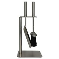Fireplace tool set 3 pcs 16 × 16 × 35,5 cm nickel - Fireplace tools