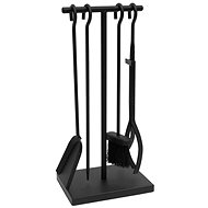 Fireplace tool set 5 pcs 24,5 × 17,5 × 57 cm black - Fireplace tools