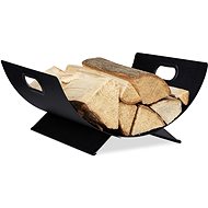 Wood basket 41 × 33 × 19 cm black - Firewood Basket