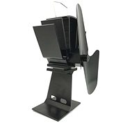 Fireplace fan 2 blades 20 × 8 × 25 cm black - Fireplace Fan