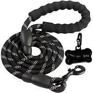Purlov 21654 Dog leash reflective round 3 m black + bag holder - Leash