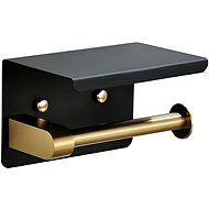 APT Toilet paper holder with shelf black-gold - Toilet Paper Holder