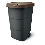 PROSPERPLAST Wheeler wheeled bin, anthracite with brown lid 90 l - Bin