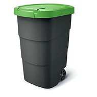 PROSPERPLAST Wheeler wheeled bin, anthracite with green lid 110l - Bin
