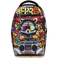FUTUREDEAL RUKKY ART Raccoon Radio, 20L - School Backpack
