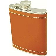 GGV Placatka in light brown leatherette with shots - Hip Flask