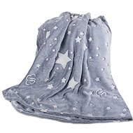 Verk 24307 Fleecová deka s rukávmi hviezdy svietiace sivá - Deka