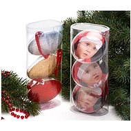 KPH Set tří vánočních ozdom koule průměru 8,7cm - Fotorámeček