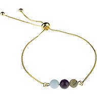 Feng Shui Harmony Gold plated bracelet with rhinestones Aquarius - Bracelet