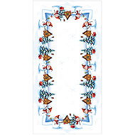 4sleep Christmas tablecloth 50 × 100 cm - snowmen, blue - Tablecloth