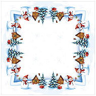 4sleep Christmas tablecloth 75 × 75 cm - snowmen, blue - Tablecloth