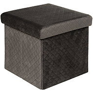5five Simply Smart Folding pouf with storage, 31 × 30 × 31 cm, brown - Ottoman