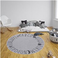 Dětský kusový Flatweave 104887 Silver/Grey kruh 120×120 cm kruh - Koberec
