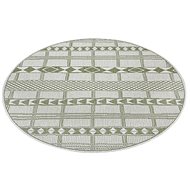 Kusový Flatweave 104853 Green/Cream kruh - Koberec