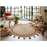 Kusový Lunara Jute Circle Orange 150×150 cm kruh - Koberec