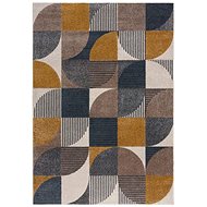 Kusový koberec Rio Retro Geo Blue/Ochre - Koberec