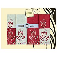 4sleep Gift set of ARTIBORDA towels, 6 pcs, colour red/cream 172 - Towel Set